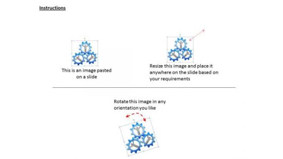 Stock Photo Human Icons In Turning Gears PowerPoint Slide