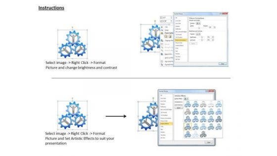 Stock Photo Human Icons In Turning Gears PowerPoint Slide