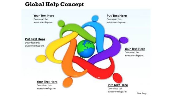 Stock Photo Icon Of Global Help Concept PowerPoint Slide