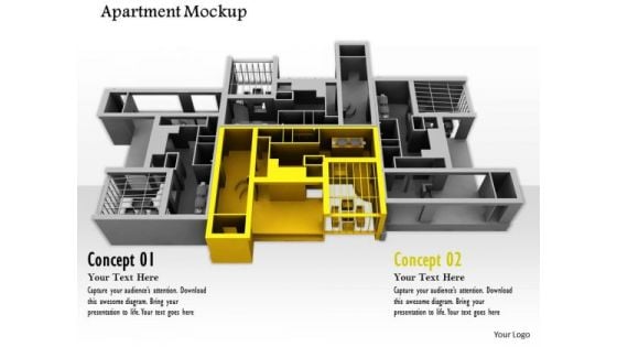 Stock Photo Illustration Of Apartment Mockup PowerPoint Slide