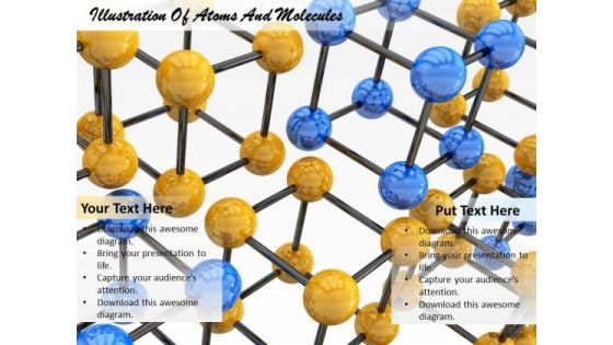 Stock Photo Illustration Of Atoms And Molecules Ppt Template