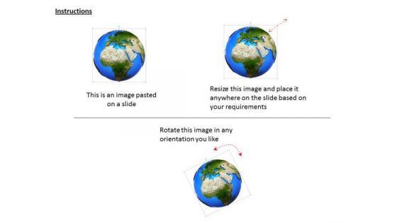 Stock Photo Illustration Of Blue Green Earth Globe PowerPoint Slide