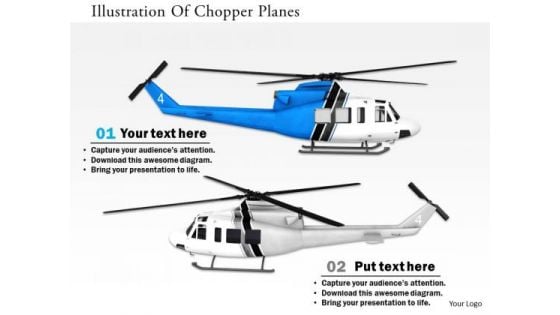 Stock Photo Illustration Of Chopper Planes PowerPoint Slide