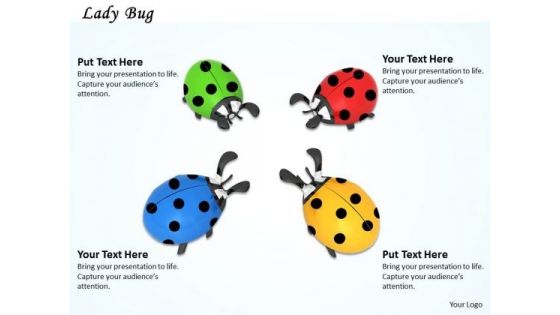Stock Photo Illustration Of Colorful Lady Birds PowerPoint Slide