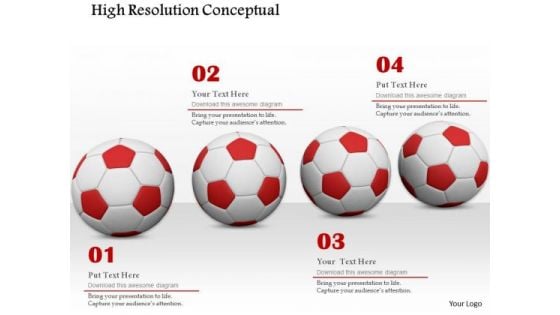 Stock Photo Illustration Of Four Soccer Balls PowerPoint Slide