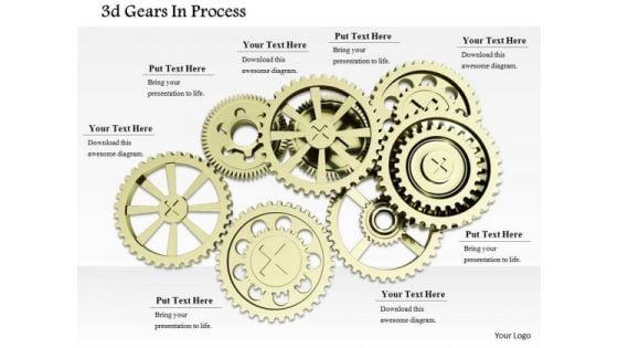 Stock Photo Illustration Of Gear Mechanism PowerPoint Slide