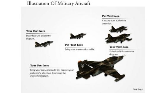 Stock Photo Illustration Of Military Aircraft PowerPoint Slide