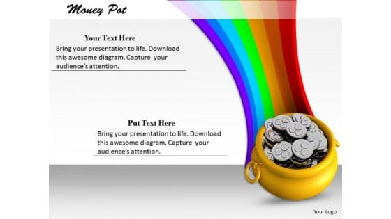 Stock Photo Illustration Of Money Pot With Rainbow PowerPoint Slide