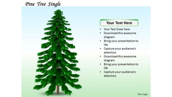 Stock Photo Illustration Of Pine Tree PowerPoint Slide