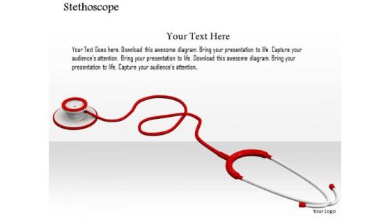 Stock Photo Illustration Of Stethoscope On White Background PowerPoint Slide