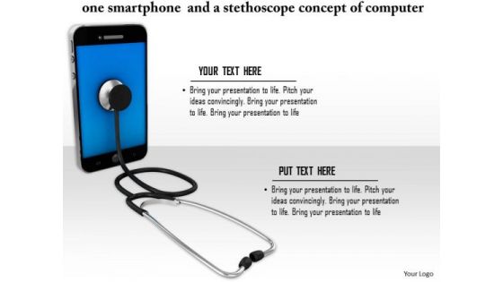 Stock Photo Illustration Of Stethoscope With Smartphone PowerPoint Slide