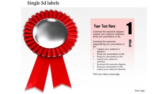 Stock Photo Illustration Silver And Red Medal PowerPoint Slide