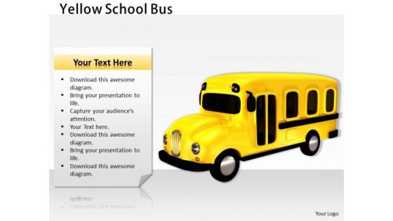 Stock Photo Illustration Yellow School Bus PowerPoint Slide