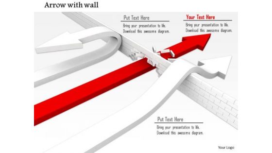 Stock Photo Image Of Arrows Trying To Cross Wall PowerPoint Slide Stock Photo Image Of Arrows Trying To Cross Wall PowerPoint Slide