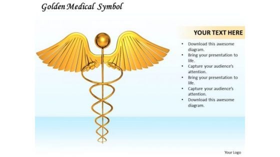 Stock Photo Image Of Golden Medical Symbol PowerPoint Slide