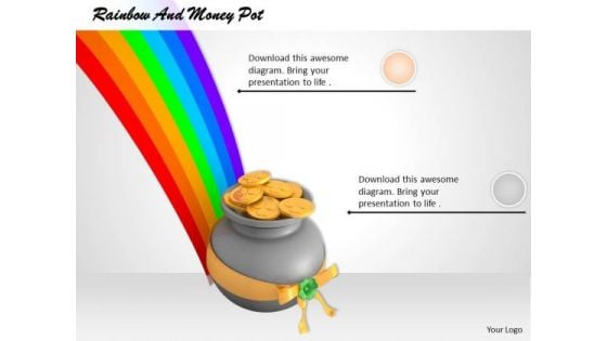 Stock Photo Image Of Rainbow With Money Pot PowerPoint Slide