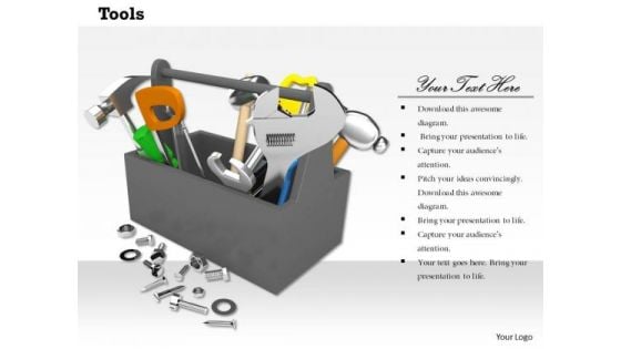 Stock Photo Image Of Tool Box With Nuts And Bolts PowerPoint Slide