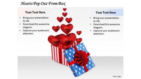 Stock Photo Innovative Marketing Concepts Hearts Pop Out From Box Business Icons Images