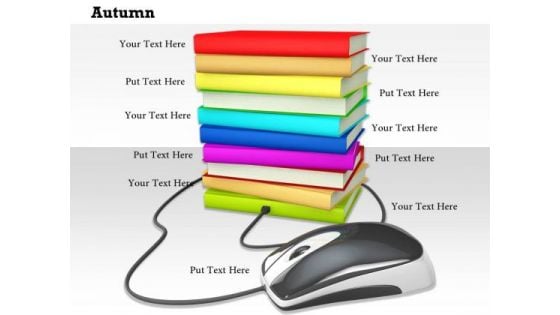 Stock Photo Internet Concept With Books And Mouse PowerPoint Slide