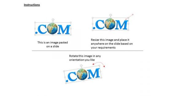 Stock Photo Internet Photo With Dot Com Text Globe Inside PowerPoint Slide