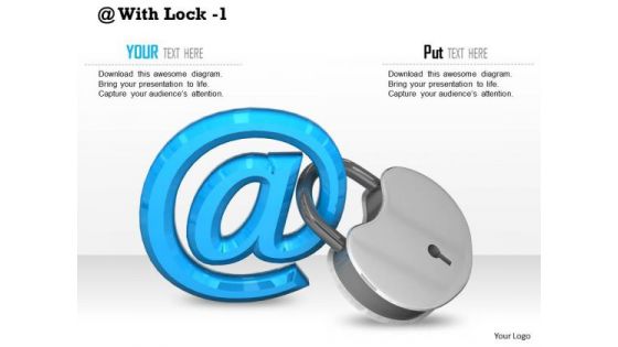 Stock Photo Internet Symbol With Lock PowerPoint Slide