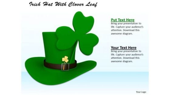 Stock Photo Irish Hat With Clover Leaf PowerPoint Template