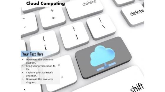 Stock Photo Key For Cloud Computing Concept PowerPoint Slide