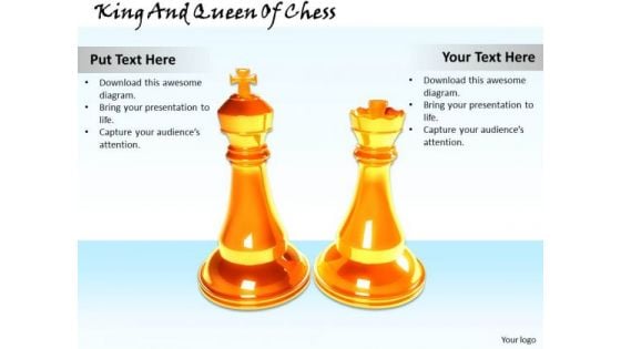 Stock Photo King And Queen Of Chess Game PowerPoint Slide