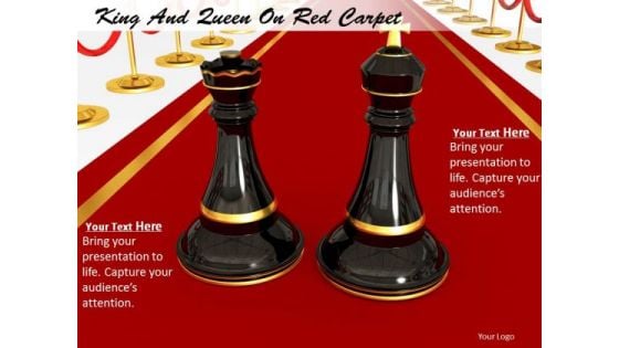 Stock Photo King And Queen On Red Carpet PowerPoint Slide