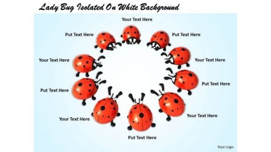 Stock Photo Lady Bug Standing In Circle PowerPoint Slide Stock Photo Lady Bug Standing In Circle PowerPoint Slide