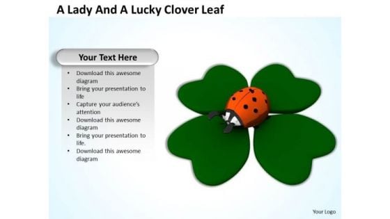 Stock Photo Ladybug On Clover Leave Good Luck On Patrick Day PowerPoint Slide