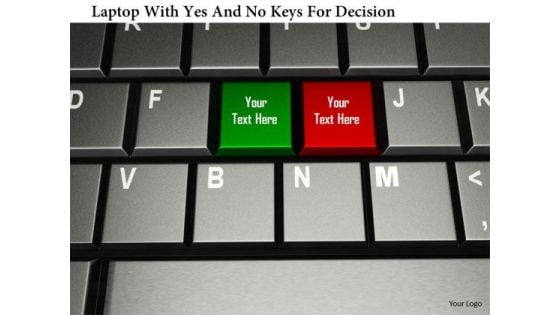 Stock Photo Laptop With Yes And No Keys For Decision PowerPoint Slide