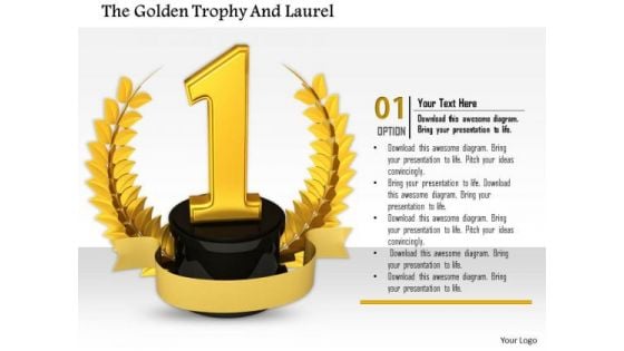 Stock Photo Laurel Award For Number One Winner PowerPoint Slide Stock Photo Laurel Award For Number One Winner PowerPoint Slide