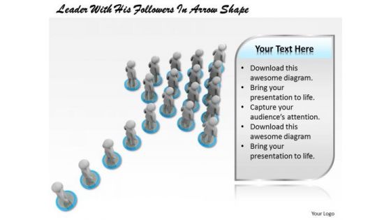 Stock Photo Leader With His Followers In Arrow Shape PowerPoint Template