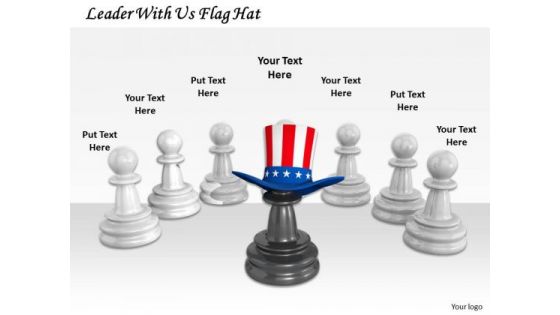 Stock Photo Leader With Us Flag Hat PowerPoint Template