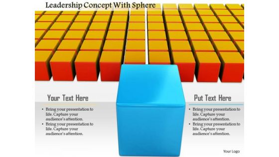 Stock Photo Leadership Concept With Cubes PowerPoint Slide