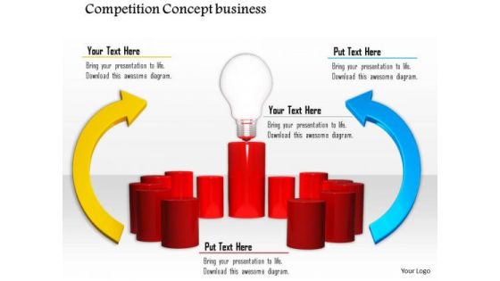 Stock Photo Light Bulb On Biggest Bar Competition Concept PowerPoint Slide