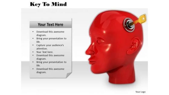 Stock Photo Lock And Key Of Human Mind PowerPoint Slide