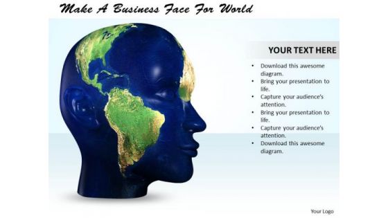Stock Photo Make A Business Face For World PowerPoint Template Stock Photo Make A Business Face For World PowerPoint Template