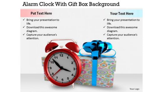 Stock Photo Marketing Concepts Alarm Clock With Gift Box Background Business Pictures Images