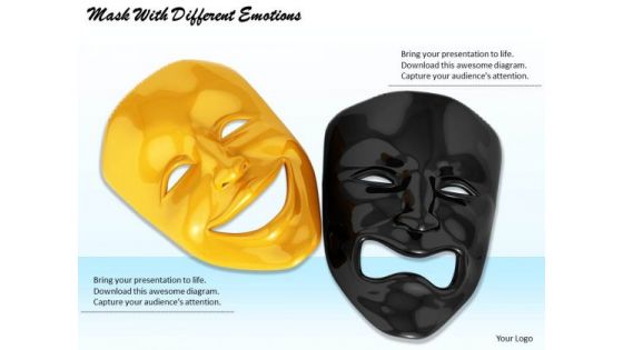 Stock Photo Mask With Different Emotions PowerPoint Template