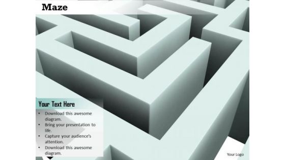 Stock Photo Maze Graphic To Show Problem Solving Concept PowerPoint Slide