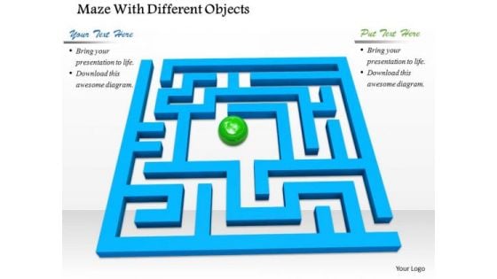 Stock Photo Maze With Ball PowerPoint Slide