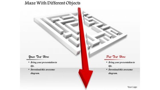 Stock Photo Maze With Diagonal Arrow PowerPoint Slide Stock Photo Maze With Diagonal Arrow PowerPoint Slide