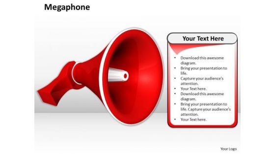 Stock Photo Megaphone Red Color PowerPoint Slide