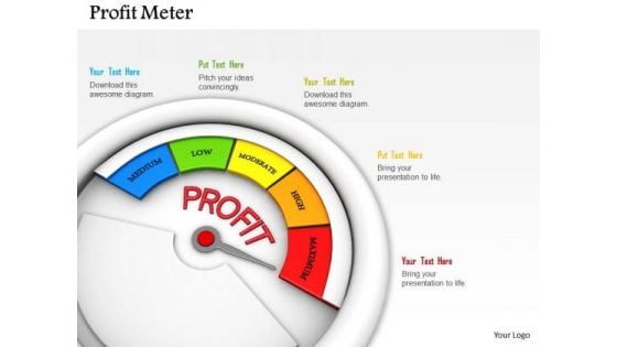 Stock Photo Meter Indicating Maximum Level Of Profit PowerPoint Slide