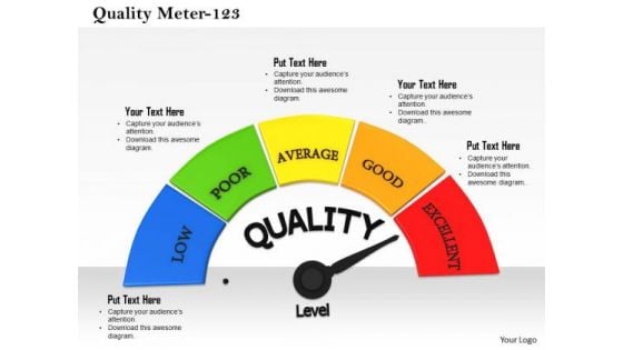 Stock Photo Meter Indicating Maximum Quality Level PowerPoint Slide