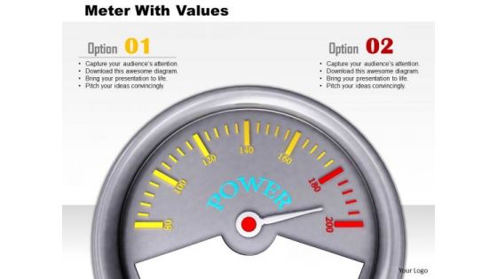 Stock Photo Meter With Values PowerPoint Slide