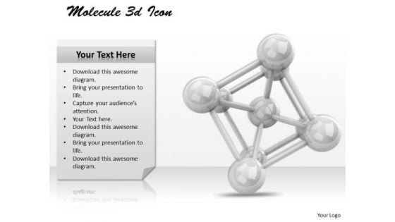 Stock Photo Molecule 3d Icon PowerPoint Slide