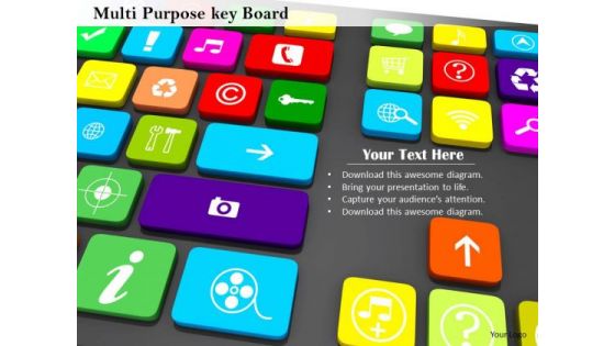 Stock Photo Multi Purpose Key Board PowerPoint Slide Stock Photo Multi Purpose Key Board PowerPoint Slide